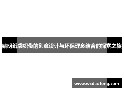 姚明纸袋织带的创意设计与环保理念结合的探索之旅